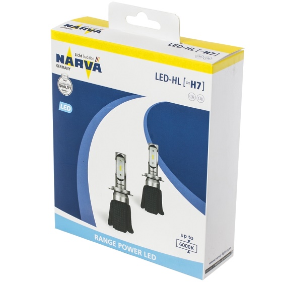 Лампа 12V диод H7 Narva Range Power 6000К 2шт. 