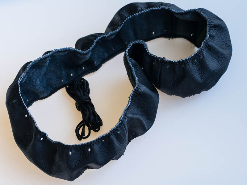 Оплетка руля натуральная кожа со шнуровкой 39-41см.