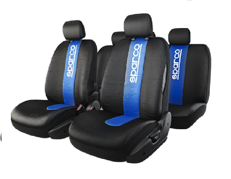 Чехлы сидений универсальные SPARCO серия Racing 11пр черно-синий.