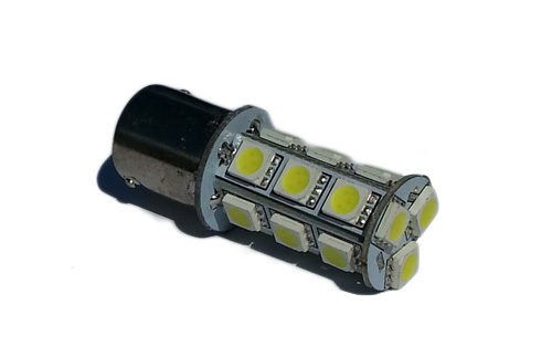 Лампа 12V диод P21W с цоколем (24 диод)