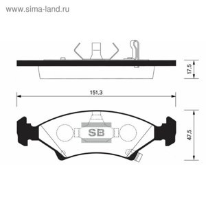 Колодки торм. передние KIA Spectra/Shuma/Sephia/CHEVROLET Cobalt ABS-/WK  SP1063