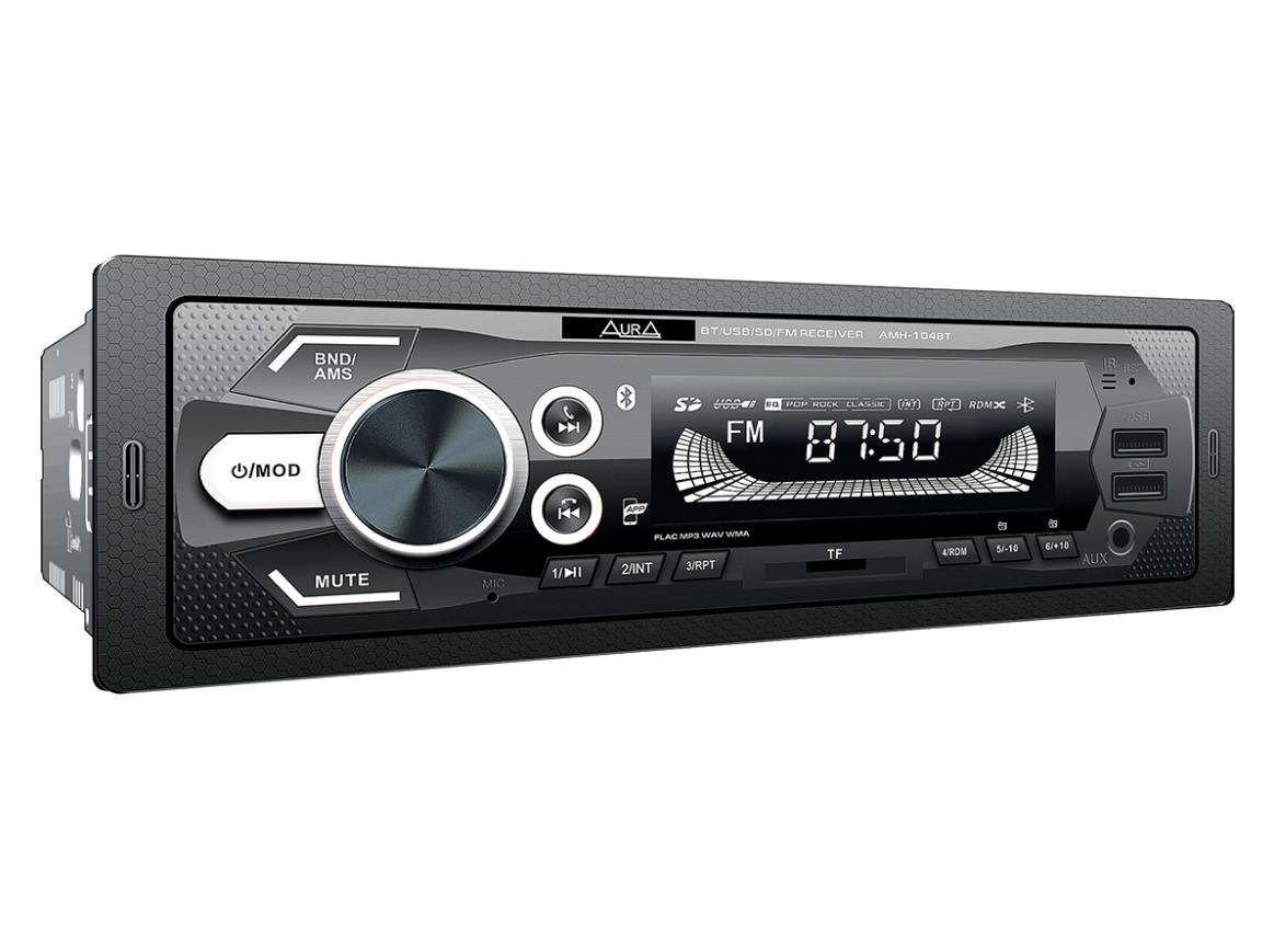 Автомагнитола AURA USB/MicroSD/FM/Bluetooth 4х36W белая подсветка AMH/FIREBALL-104BT