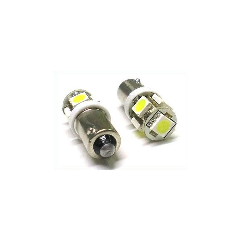 Лампа 12V диод T4W с цоколем (5 диодов) мощ.1,2Вт., ярк.60Lm.