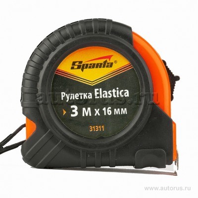 Рулетка Elastica, 3 мx16 мм, обрезиненный корпус SPARTA 31311