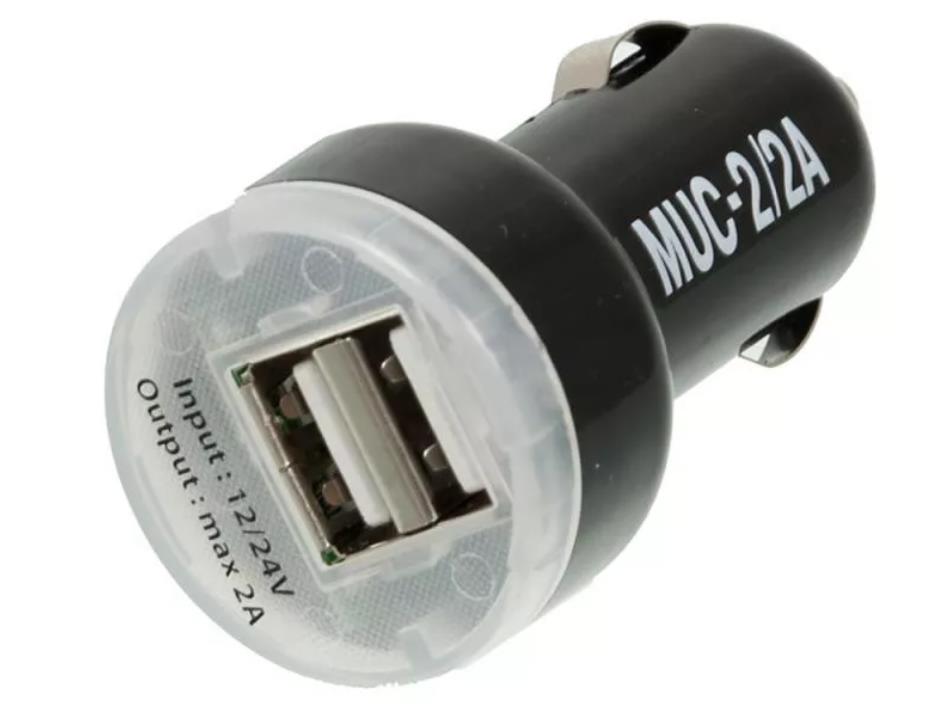 Разветвитель прикуривателя на 2 USB MYSTERY MUC-2/2A 64034 