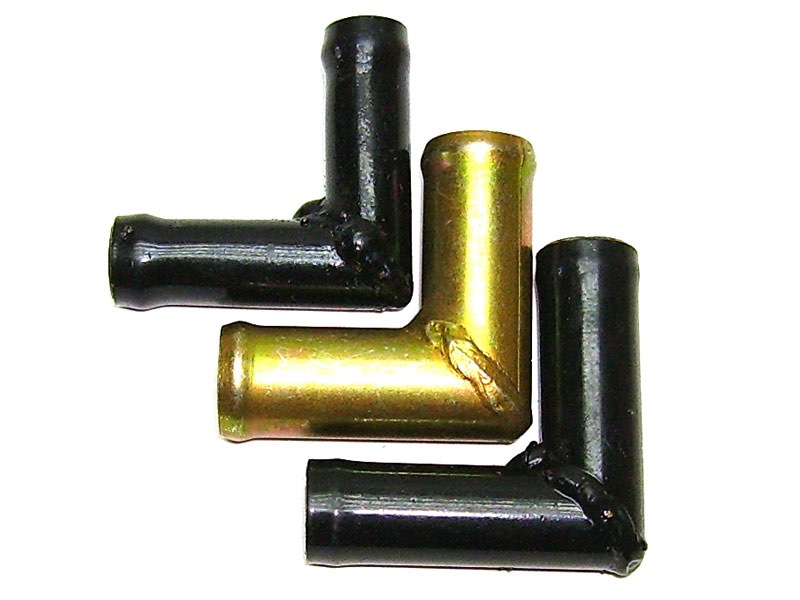 Трубка соеденитель для патрубков уголок  90°D 12х12 (металл)