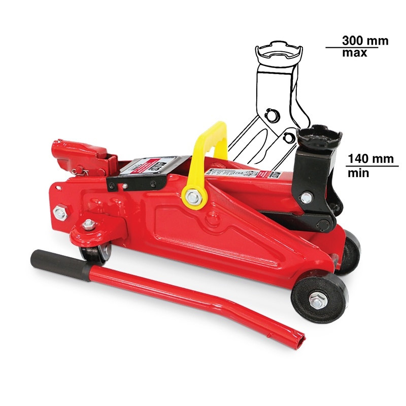 Домкрат  2т гидравлический подкатной AVS FJ-2000L,140-300мм. в кейсе