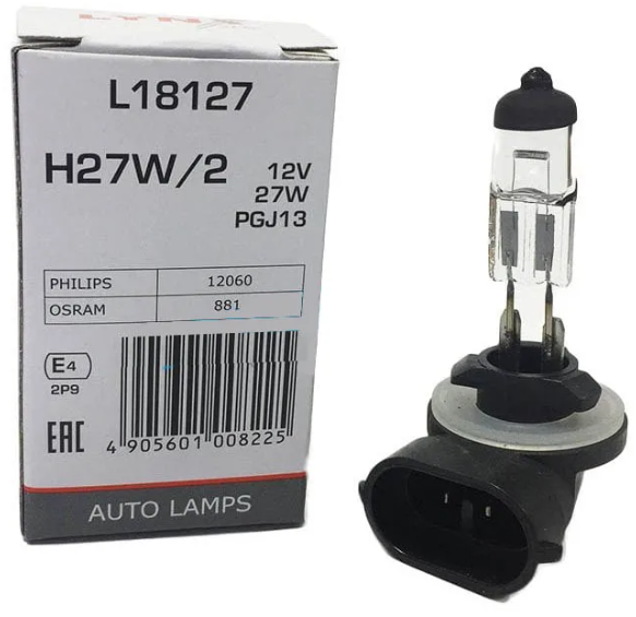 Лампа 12V H27W/2 галогеновая LYNXauto Standart 1 шт. картон L18127