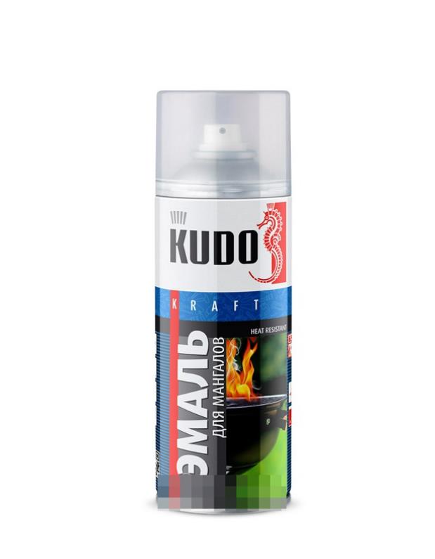 Краска-спрей "KUDO" термостойкая для мангалов чёрная (520мл) аэрозоль