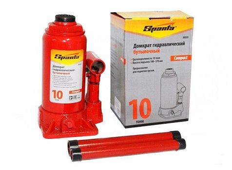 Домкрат 10 т гидравлический бутылочный 190-370мм (230-460мм) DGB100 