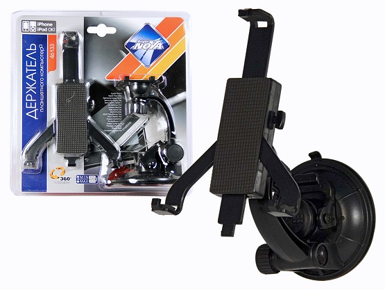 Держатель планшета (в т.ч. iPad) "Nova Bright" на присоске, 105-205мм, в блистере