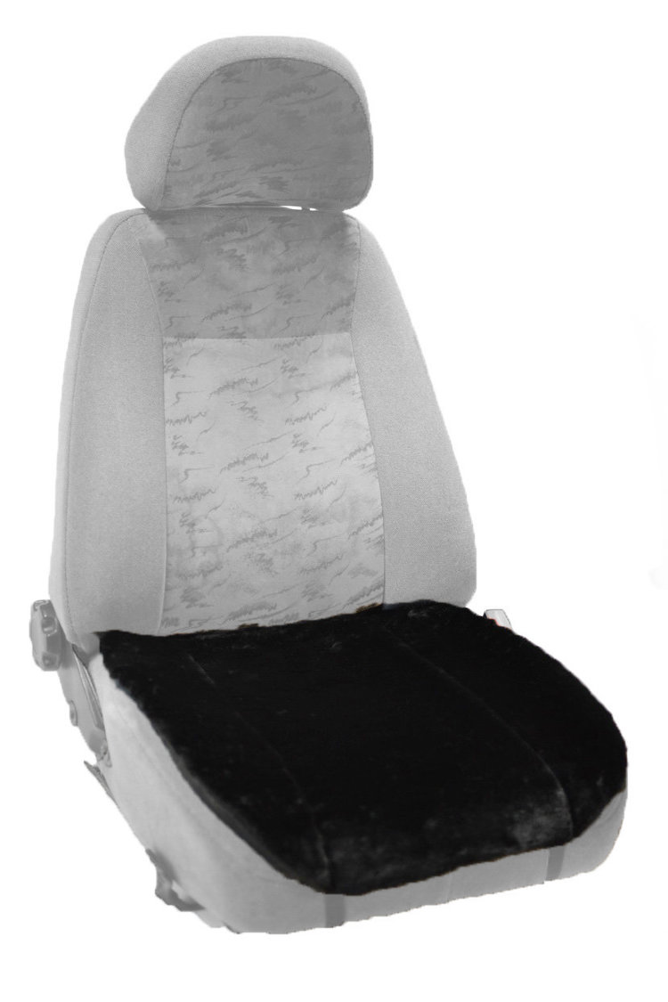 Накидка (МЕХ) на сидушку сидения натуральный черная
