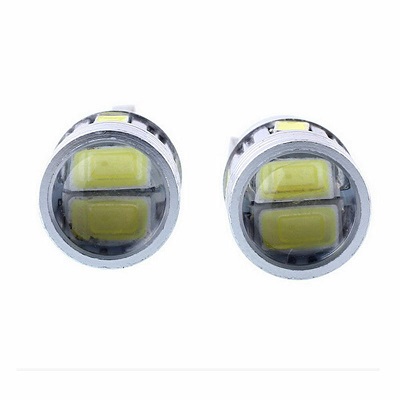 Лампа 12V диод T10 W5W без цоколя (6 диодов+линза)