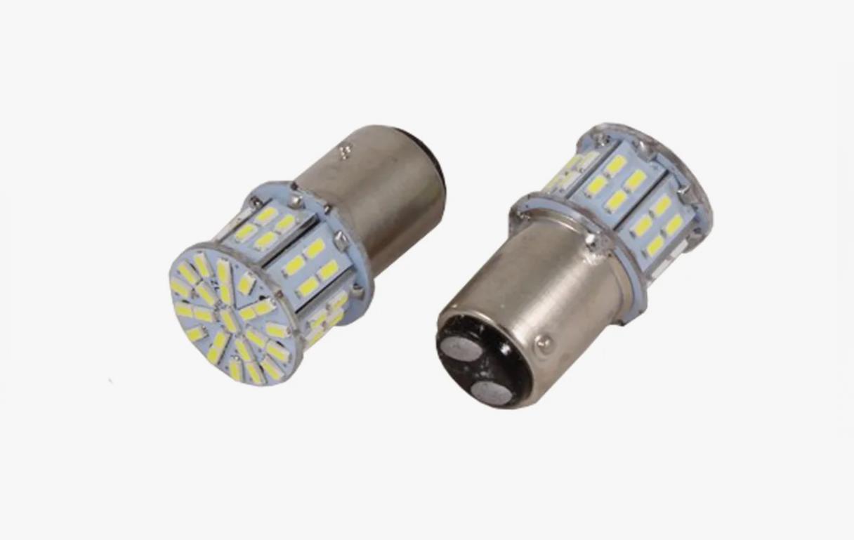 Лампа 12V диод P21W/5W с цоколем (50 диодов)