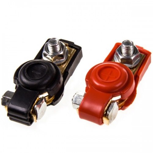 Клеммы АКБ (+/- к-кт 2шт) "STARTVOLT"(чёрные "-", красные "+") в пластике