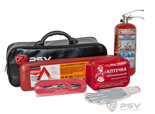 Сумка Набор автомобилиста (огнетушитель, знак, аптечка ) PSV 