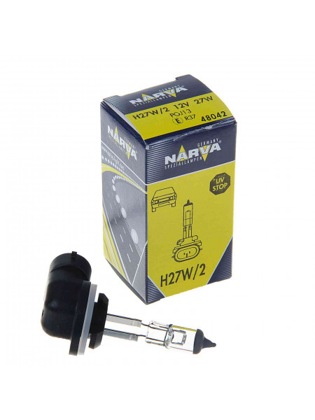 Лампа 12V H27W/2 галогеновая 1шт. (Narva) PGJ13 кривая 