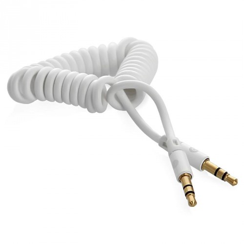 Аудиокабель AUX пружинный БЕЛЫЙ 39 - 170 см ARNEZI A0604004