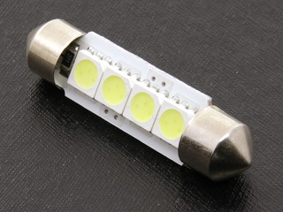Лампа 12V диод C5W 2-х цокольная Lumen Alfa FT-5050-4-41mm (C5W, SV8.5-8, T14, T11X35)