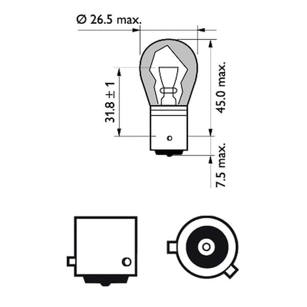 Лампа 12V P21W (со смещением) (Flosser) 