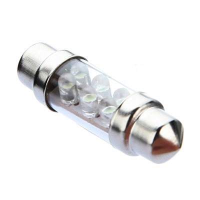 Лампа 12V диод C5W 2-х цокольная (синяя)