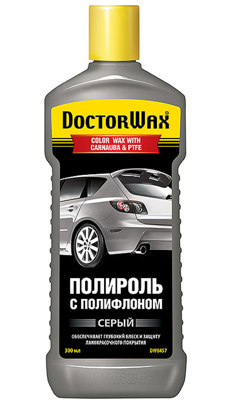 Полироль кузова цветная с тефлоном СЕРАЯ Doctor Wax DW8457 300мл.