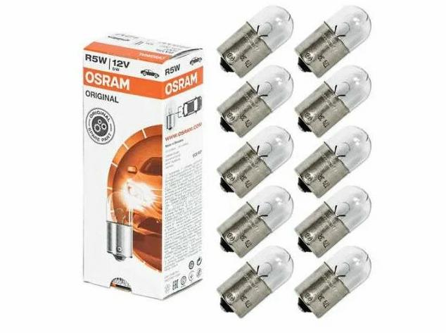 Лампа 12V R5W с цоколем средняя (габорит) 1 шт. (OSRAM) 