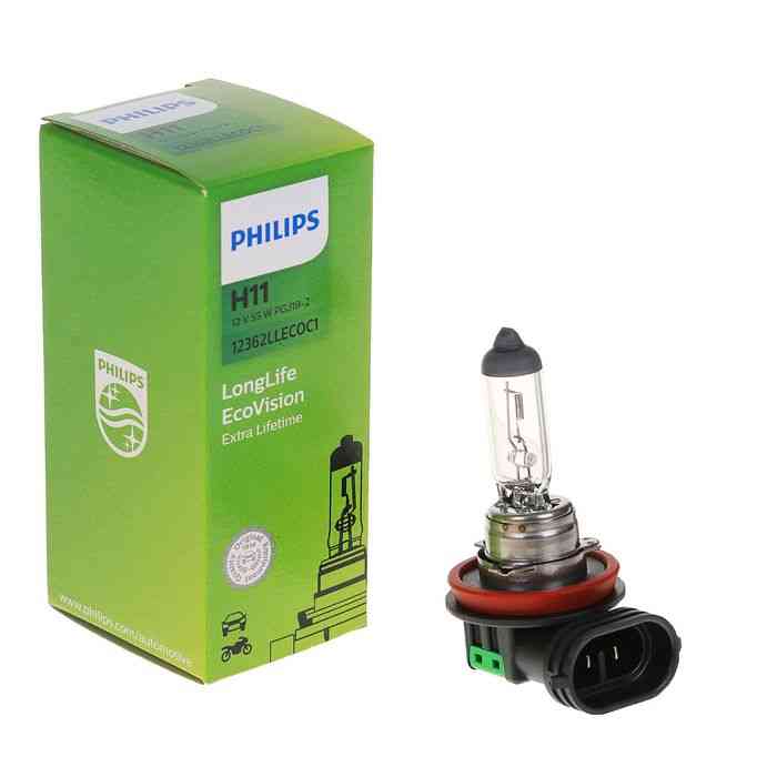 Лампа 12V H11 55W галогеновая Longerlife Eco Vision 1 шт. (Philips) 