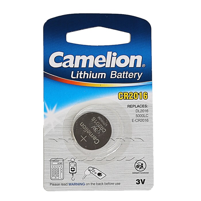 Батарейка литиевая дисковая Camelion 3В тип CR2016-BP1