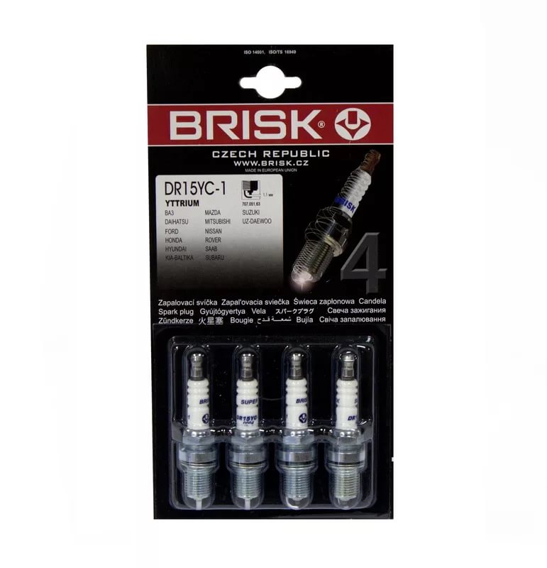 Свечи зажигания Бриск DR15YC-1 16-клапанный инж. 4шт.