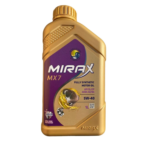 Масло моторное MIRAX MX7 SAE 5W-40 API SL/CF, ACEA A3/B4 1л