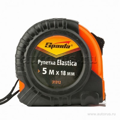 Рулетка Elastica, 5 мx18 мм, обрезиненный корпус SPARTA 31312