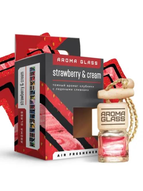 Ароматизатор "FOUETTE" Aroma Glass бутылочка, 42 гр Strawberry and Cream AG-09