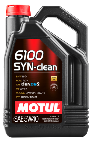 Масло моторное MOTUL синт. "6100 SYN-CLEAN 5W-40", 4л