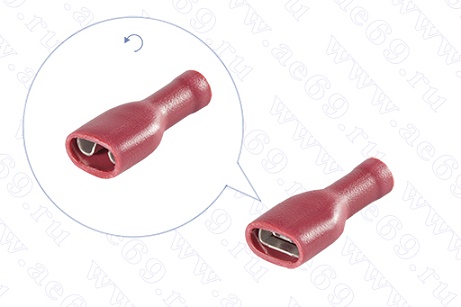 Клемма провода (мама) стандарт. 0,8х6,3мм, с полн.изоляц.(от 0,50 до 1,50мм) КРАСНАЯ 906342
