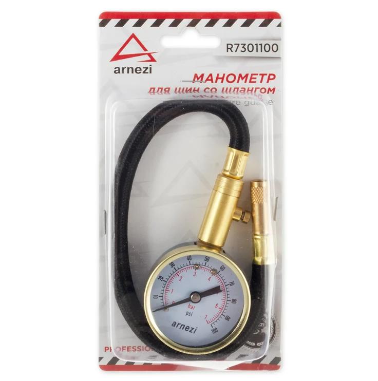 Манометр шинный "ARNEZI" со шлангом R7301100