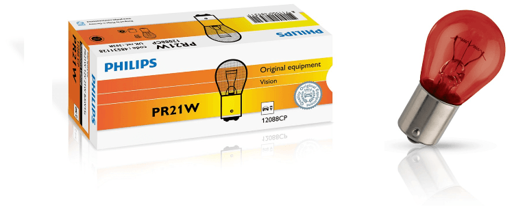 Лампа 12V PR21W красная (Philips) 