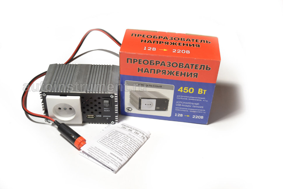 Преобразователь напряжения 12в-220в(450W) ОРИОН ПН-60