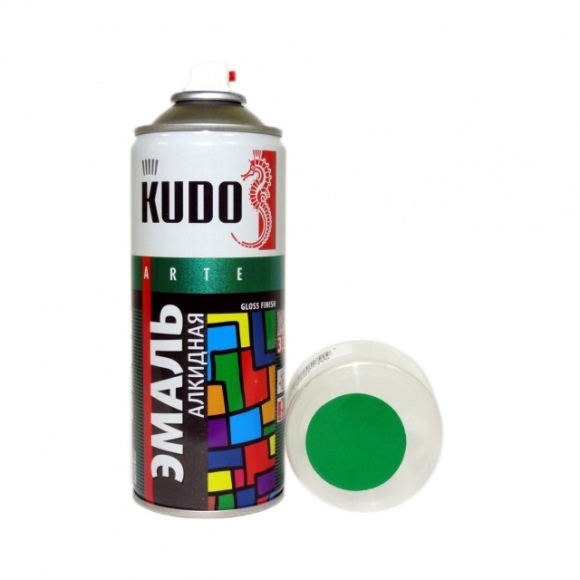 Краска-спрей ЗЕЛЕНАЯ "KUDO" 520мл. KU-10081