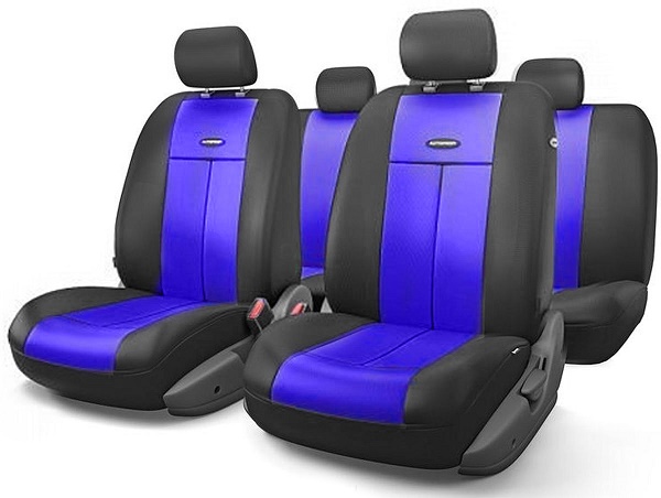 Чехлы сидений универсальные Автопрофи серия "ТТ" полиэстер (черный/синий) (к-т 9пр) M