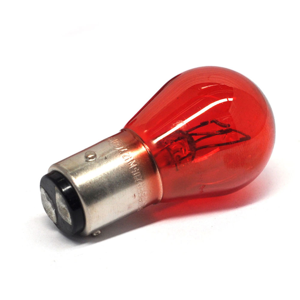 Лампа 12V PR21/5W красная две спирали со смещением  1шт. (Philips) 