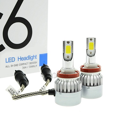 Лампа 12V диод H3 Allroad C6 (PK22s) 9-32V 36W ком-кт (белая)+охладитель