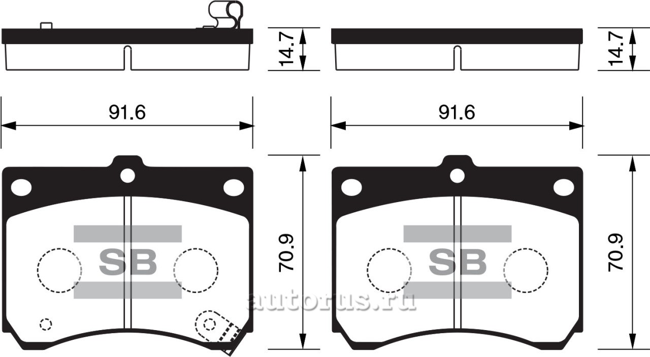 Колодки торм. передние MAZDA 323/MX-3 1.6-1.8 89-04 SP1216 