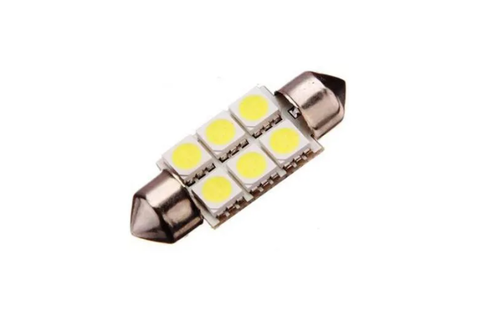 Лампа 12V диод C5W 2-х цокольная 12-41mm (White)
