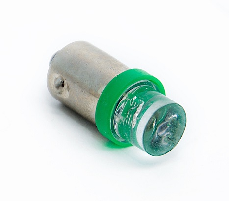 Лампа 12V диод T4W с цоколем (зеленая)