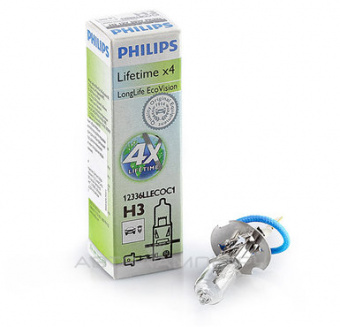 Лампа 12V H3 55W галогеновая Longerlife Eco Vision 1шт. (Philips) 