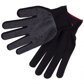 Перчатки рабочие /капроновые с точкой/ ЧЕРНЫЕ.