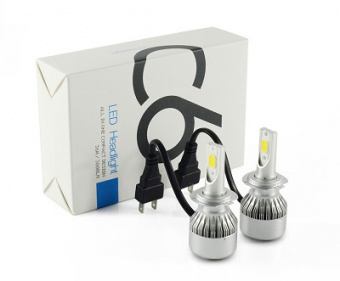 Лампа 12V диод Н7 СУПЕР LED ком-кт (белая)+охладитель