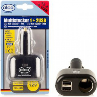 Разветвитель прикуривателя "ALCA" 1 выход+2 USB 510 100