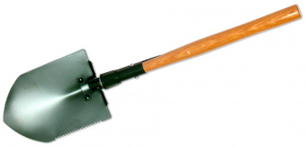 Лопата саперная ЛШП-2 деревянная ручка складная с киркой (L-420/620мм) 
